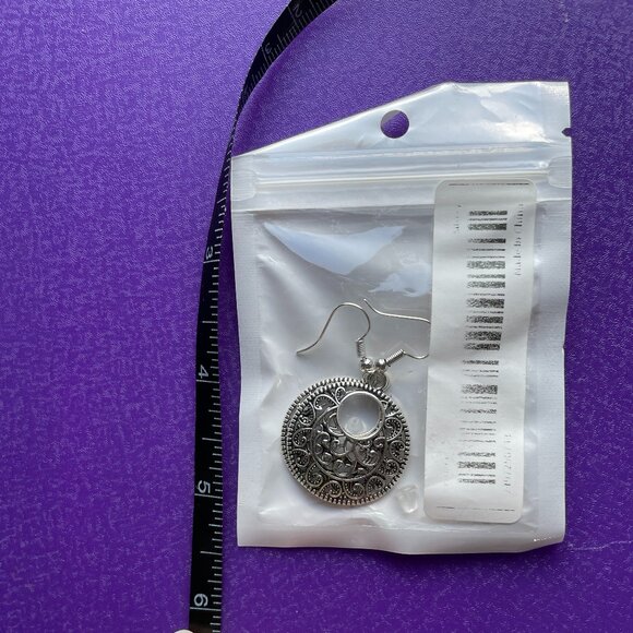 3/$12. Silver Tone Dangle Earrings - Picture 2 of 2